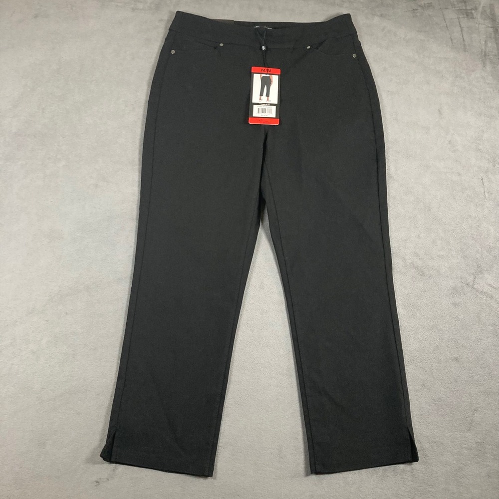 Mario Serrani Italy Womens Comfort Stretch Capri Pants Black Size M